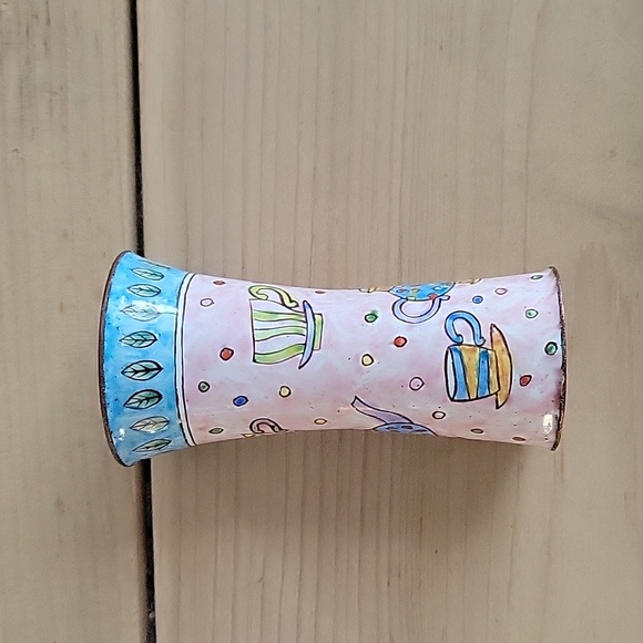 Cloisonne 1997 Small Teacup Design Vase - Picture 5 of 5